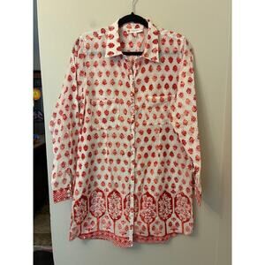 Jude Connally White Blouse with Red Floral Print